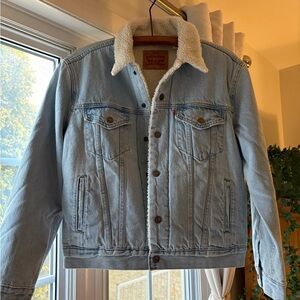 Levi's Light Blue Denim Sherpa Jacket